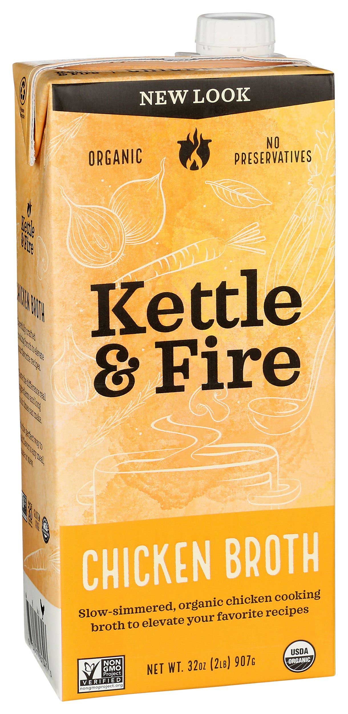 Kettle and Fire Chicken Cooking Broth, 32 Ounce -- 8 per case