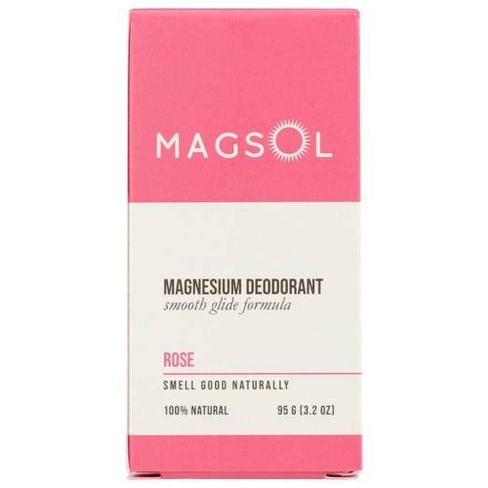 Magsol Organics Natural Sweet Rose Magnesium Deodorant, 3.2 Ounce