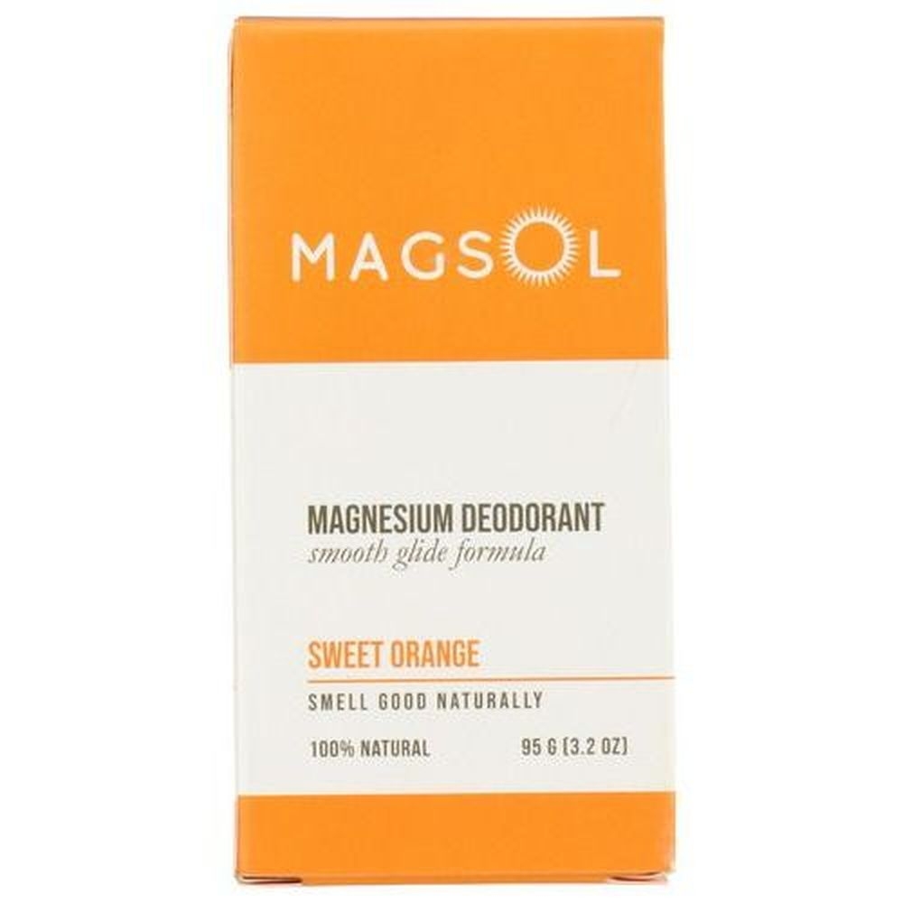 Magsol Organics Natural Sweet Orange Magnesium Deodorant, 3.2 Ounce