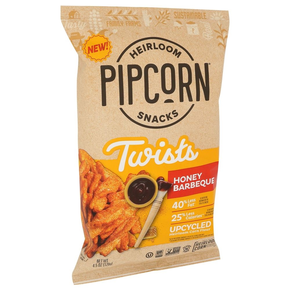 Pipcorn Honey Barbeque Twists, 4.5 Ounce -- 12 per case