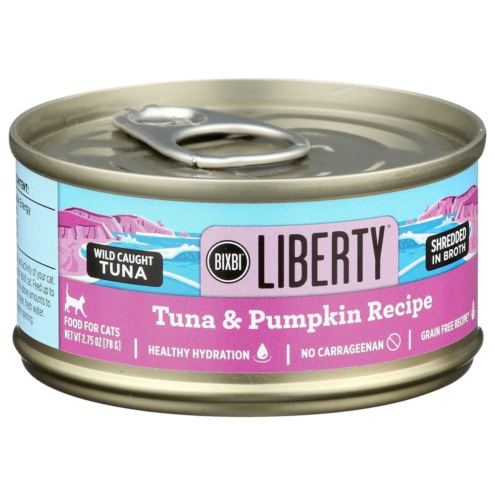 Bixbi Liberty Shredded Tuna and Pumpkin Recipe Wet Cat Food, 2.75 Ounce -- 24 per case