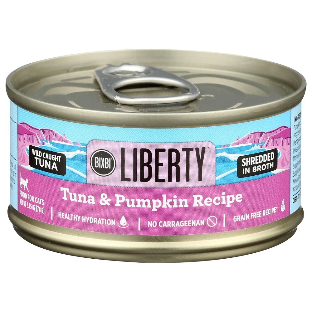 Bixbi Liberty Shredded Tuna and Pumpkin Recipe Wet Cat Food, 2.75 Ounce -- 24 per case