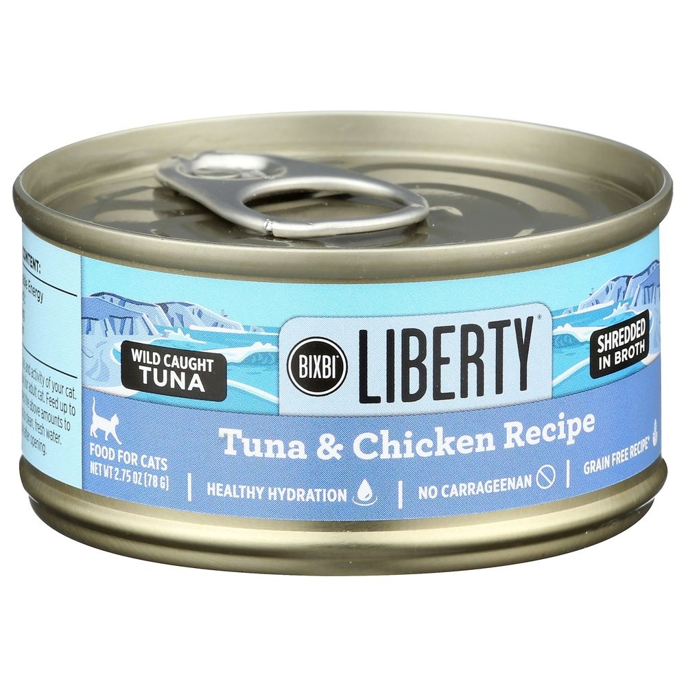 Bixbi Liberty Shredded Tuna and Chicken Recipe Wet Cat Food, 2.75 Ounce -- 24 per case