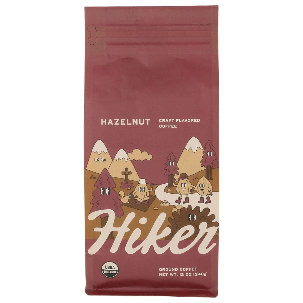 Hiker Hazelnut Ground Coffee, 12 Ounce -- 6 per case
