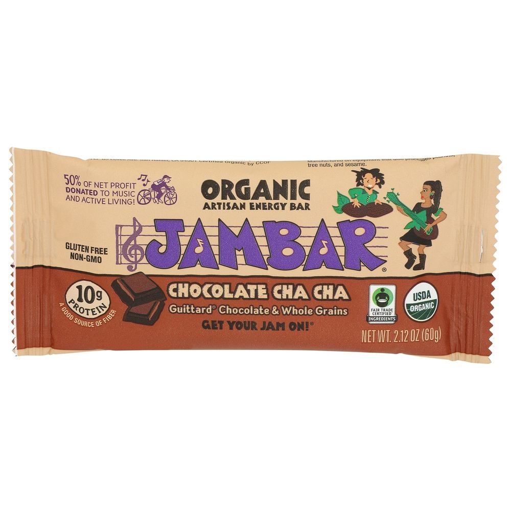 Jambar Organic Chocolate Cha Cha Energy Bar, 2.12 Ounce -- 12 per case