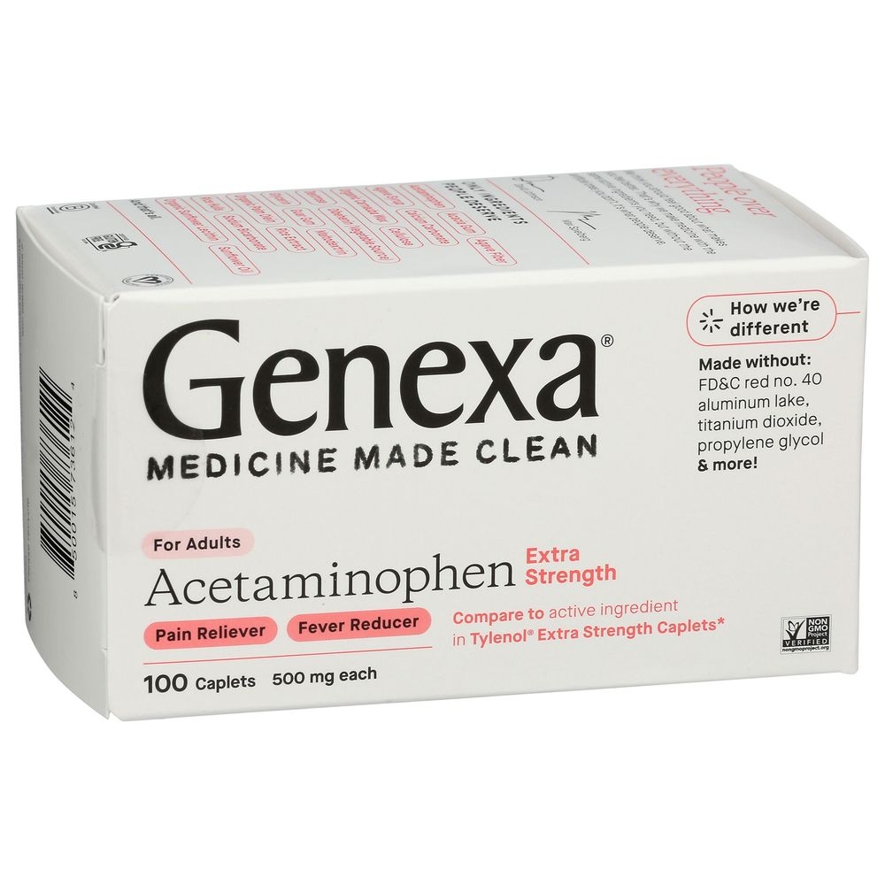 Genexa Acetaminophen Extra Strength Caplets, 100 count