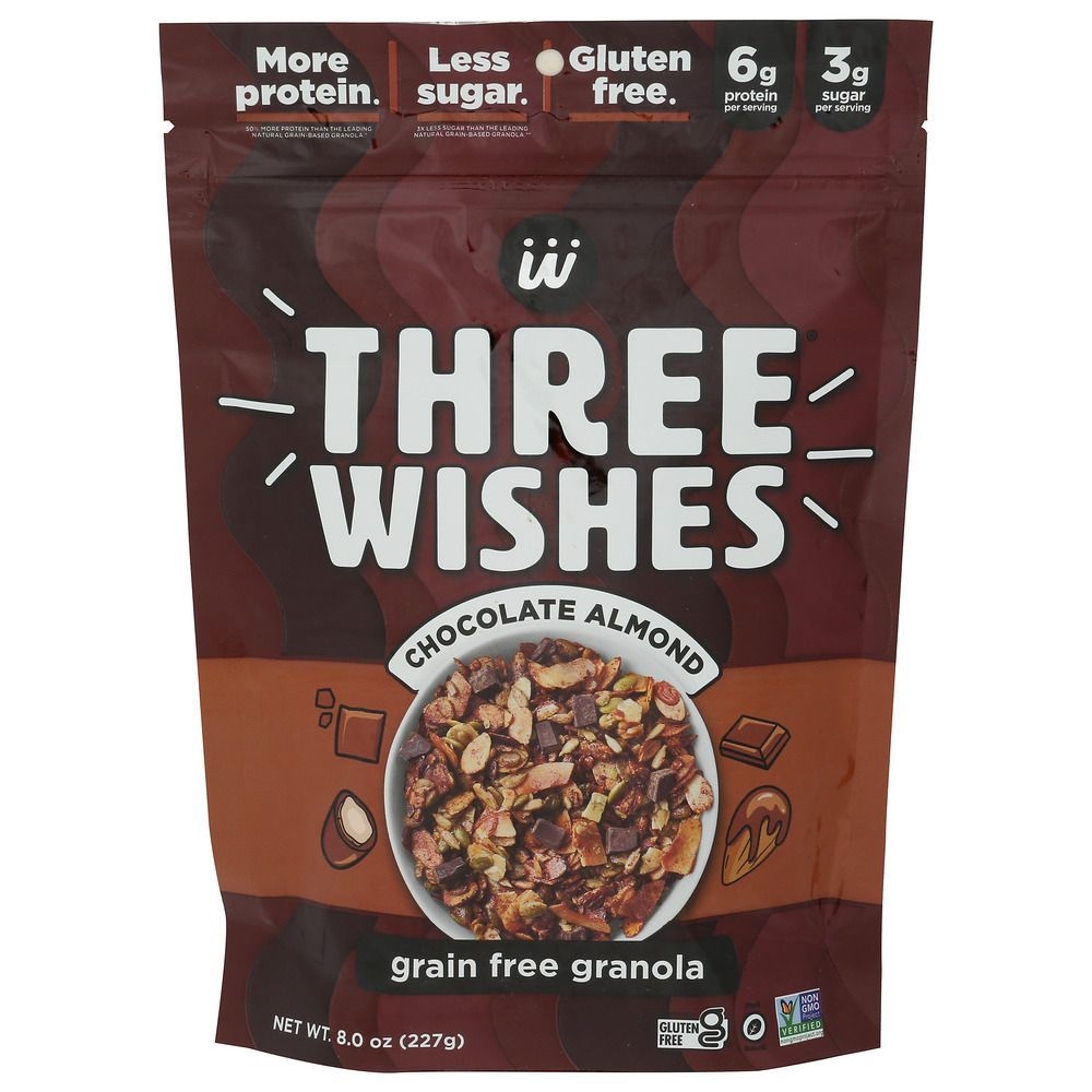 Three Wishes Chocolate Almond Granola, 8 Ounce -- 8 per case