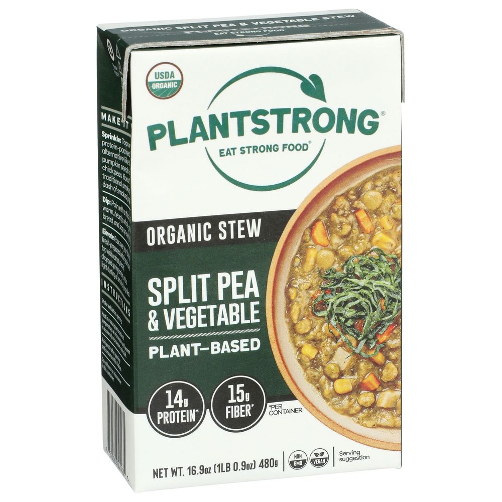 Plantstrong Organic Split Peas and Vegetable Stew, 16.9 Ounce -- 6 per case