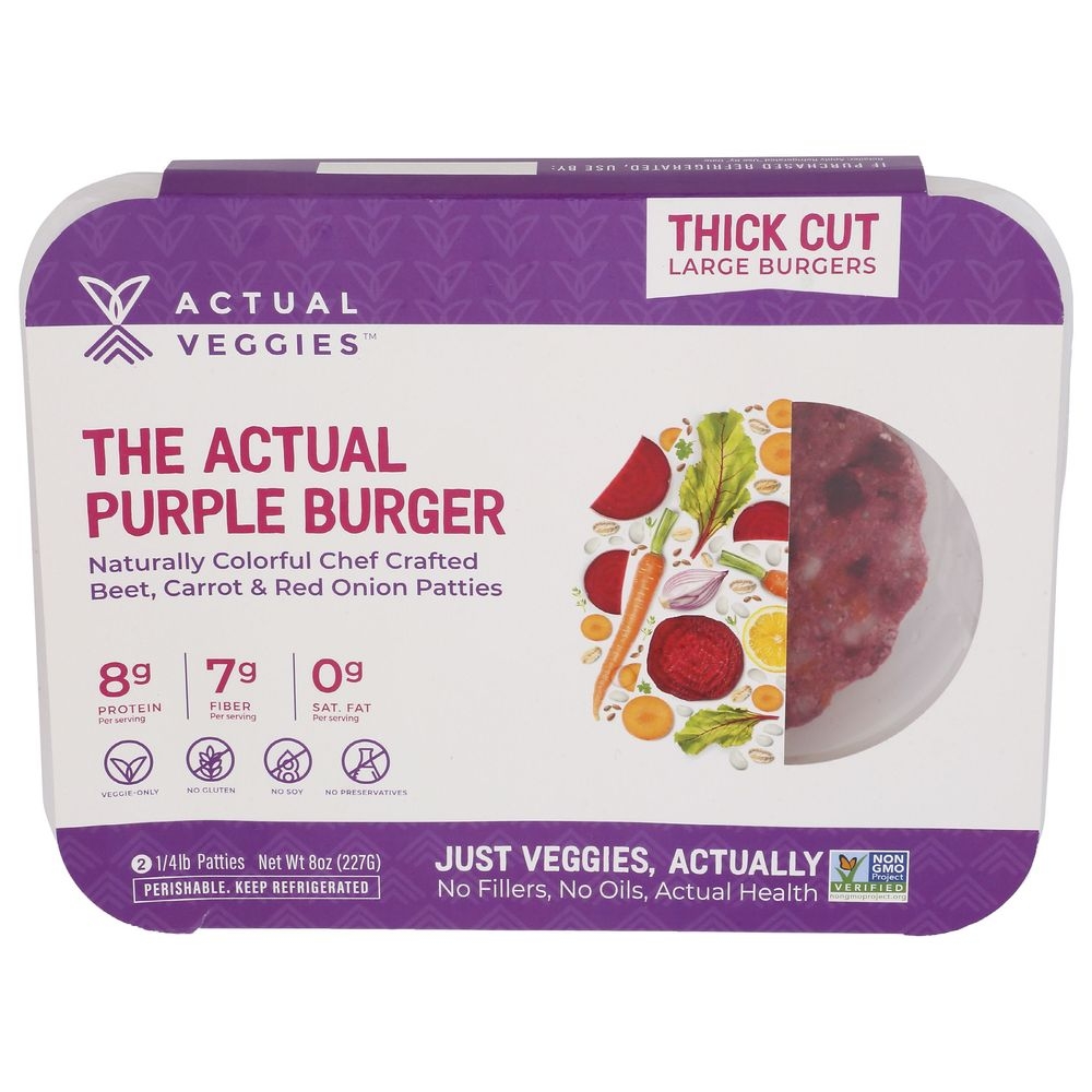 Actual Veggies The Actual Purple Burger, 8 Ounce -- 6 per case