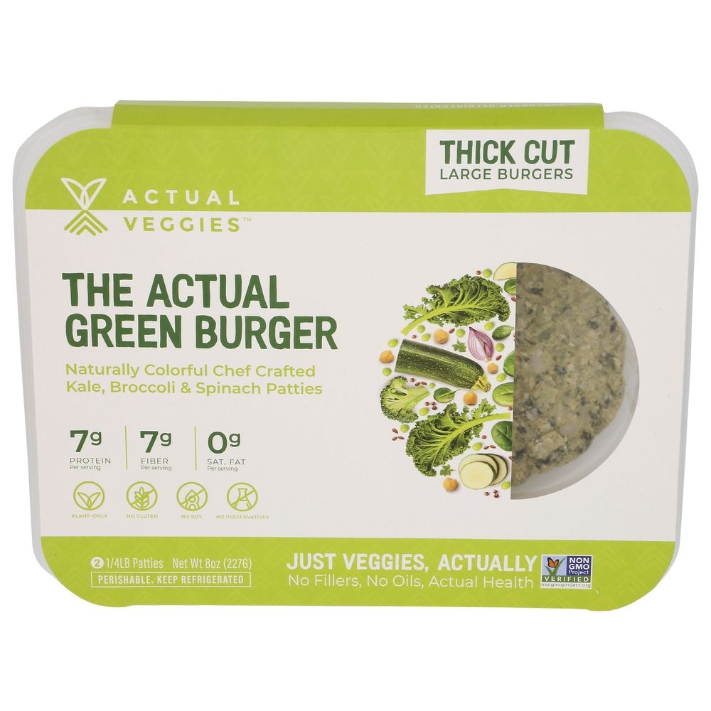 Actual Veggies The Actual Green Burger, 8 Ounce -- 6 per case