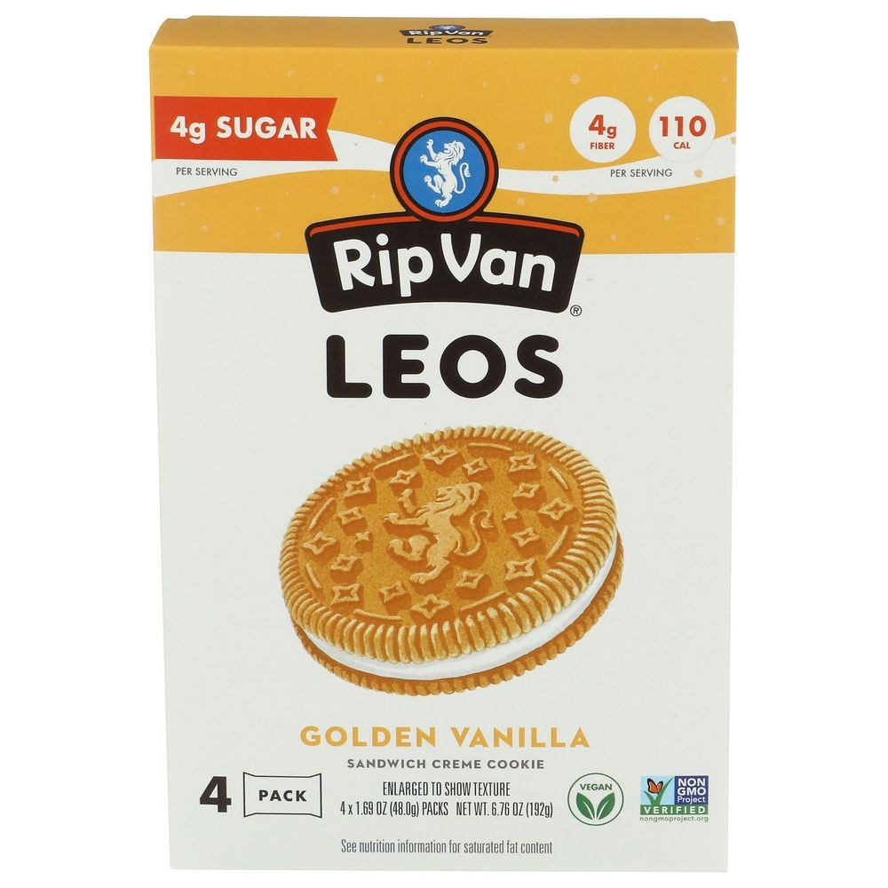 Rip Van Leos Golden Vanilla Sandwich Cookie, 6.77 Ounce -- 6 per case