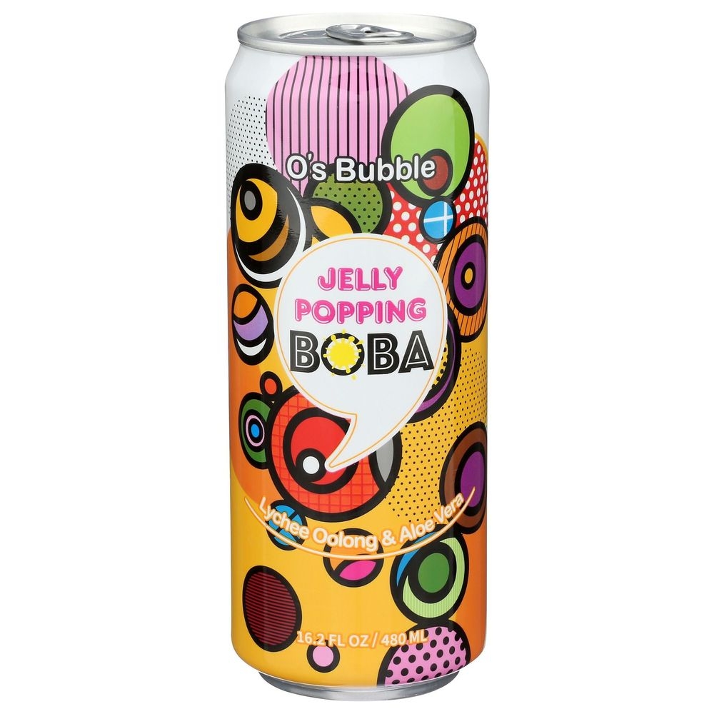 Os Bubble Lychee Oolong Tea with Popping Boba and Aloe Vera, 16.2 Fluid Ounce -- 6 per case