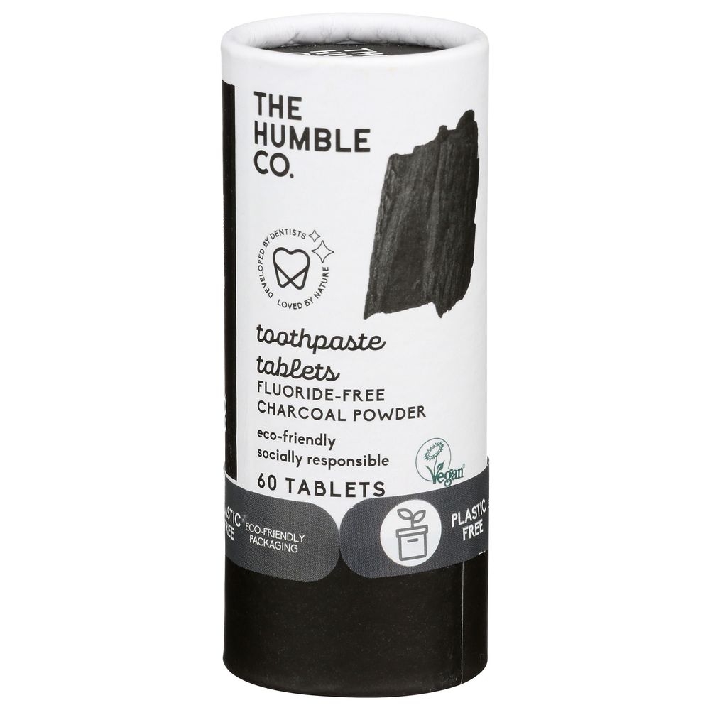 The Humble Co Charcoal Fluoride Free Dental Tablets, 60 count -- 6 per case