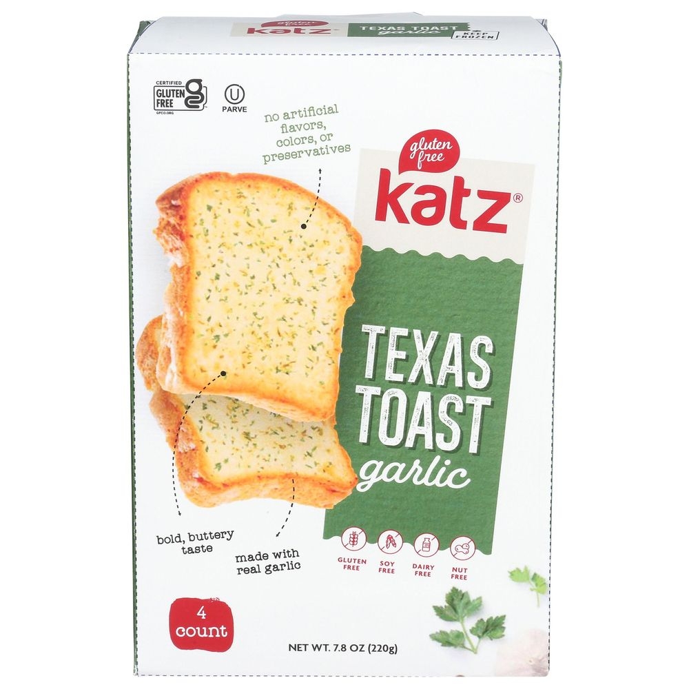 Katz Garlic Texas Toast Bread, 7.8 Ounce -- 6 per case
