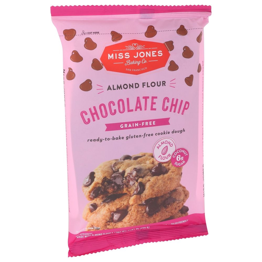 Miss Jones Baking Co Almond Flour Chocolate Chip Cookie Dough, 11.84 Ounce -- 6 per case