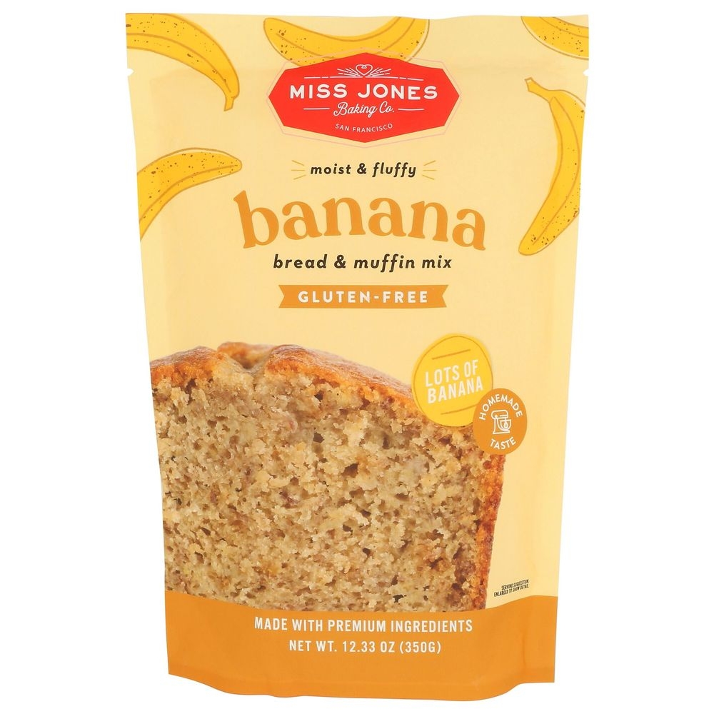 Miss Jones Baking Gluten Free Banana Bread and Muffin Mix, 12.35 Ounce -- 6 per case