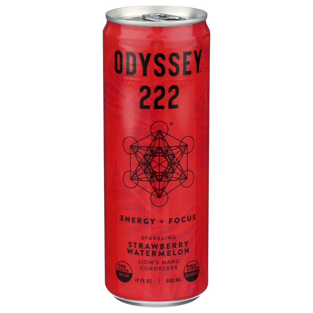 Odyssey 222 Strawberry Watermelon Sparkling Energy Plus Focus Drink, 12 Fluid Ounce -- 12 per case