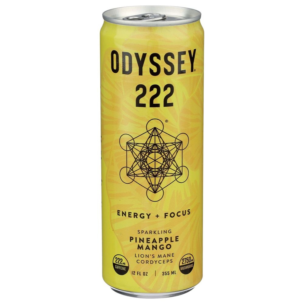 Odyssey 222 Pineapple Mango Sparkling Energy Plus Focus Drink, 12 Fluid Ounce -- 12 per case