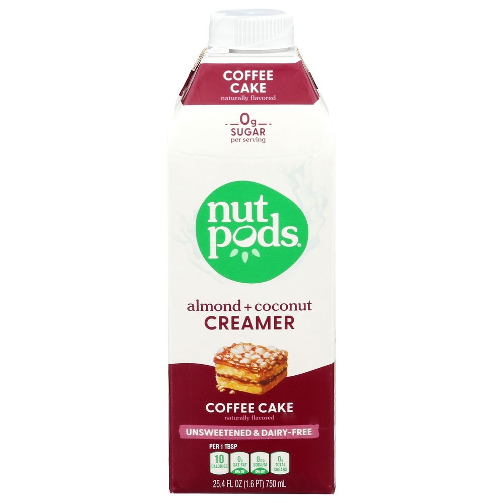 Nutpods Coffee Cake Dairy Free Unsweetened Almond Plus Coconut Creamer, 25.4 Fluid Ounce -- 6 per case