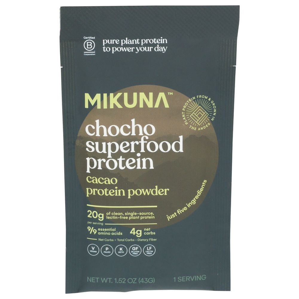 Mikuna Single Serve Cacao Chocho Protein Powder, 1.52 Ounce -- 8 per case