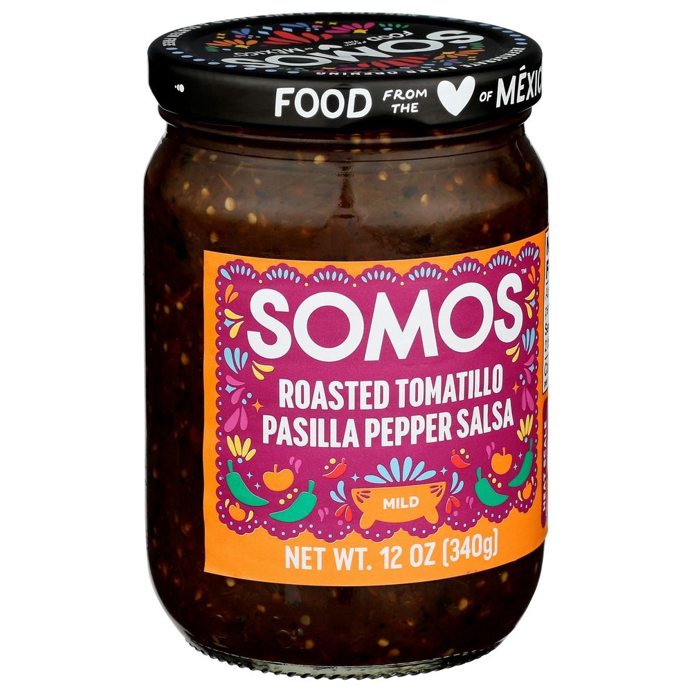 Somos Roasted Tomatillo Pasilla Pepper Salsa, 12 Ounce -- 6 per case