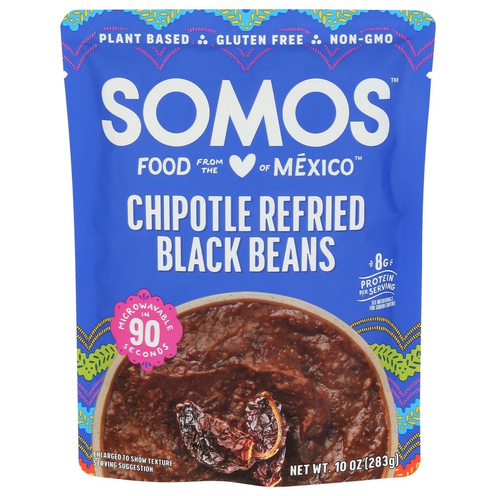 Somos Chipotle Refried Black Beans, 10 Ounce -- 6 per case