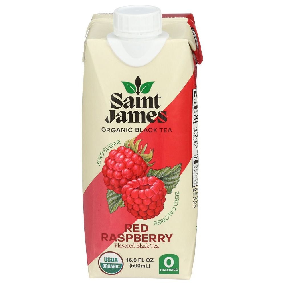 Saint James Organic Red Raspberry Black Tea, 16.9 Fluid Ounce -- 12 per case
