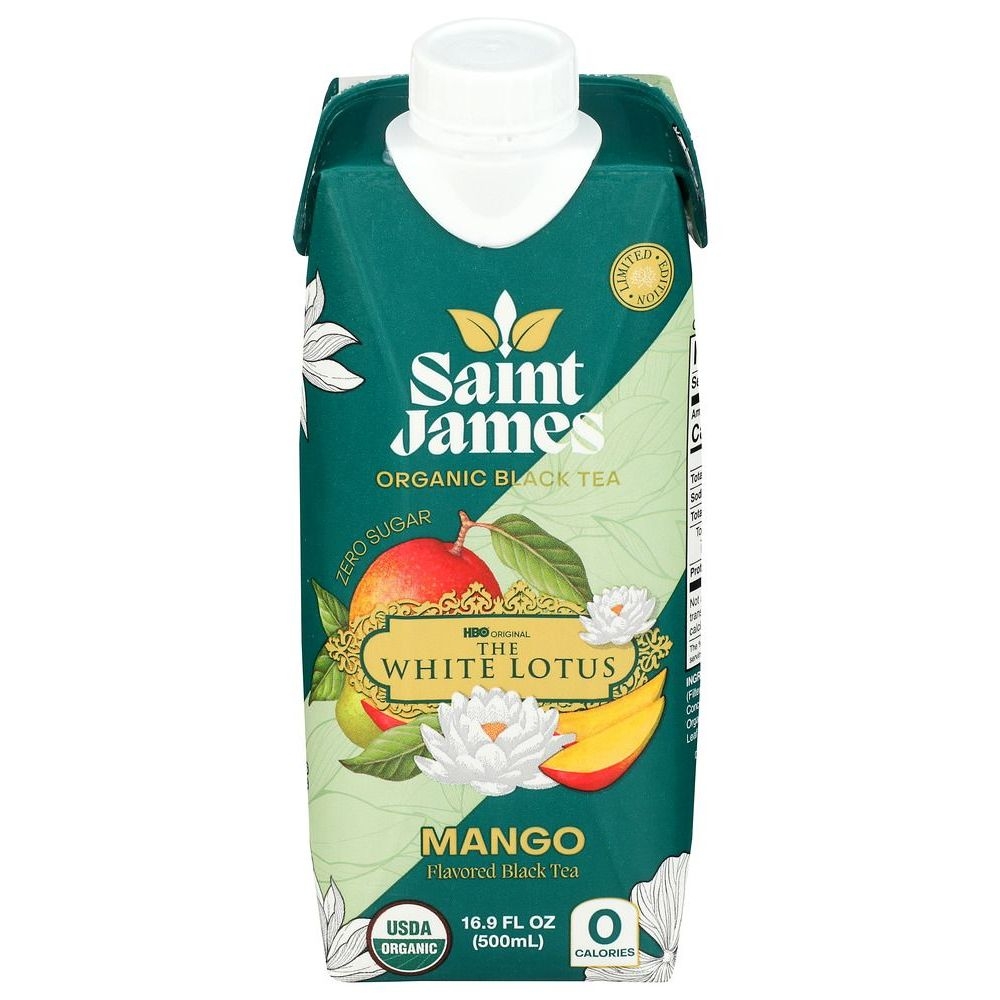 Saint James White Lotus Organic Mango Black Tea, 16.9 Fluid Ounce -- 12 per case