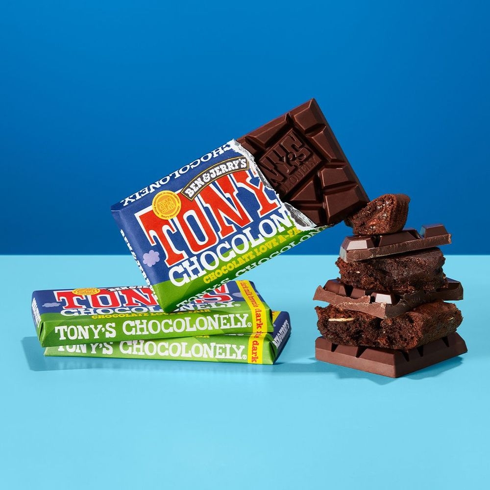 Tonys Chocolonely Dark Milk Chocolate with Brownie Bar, 6.35 Ounce -- 15 per case