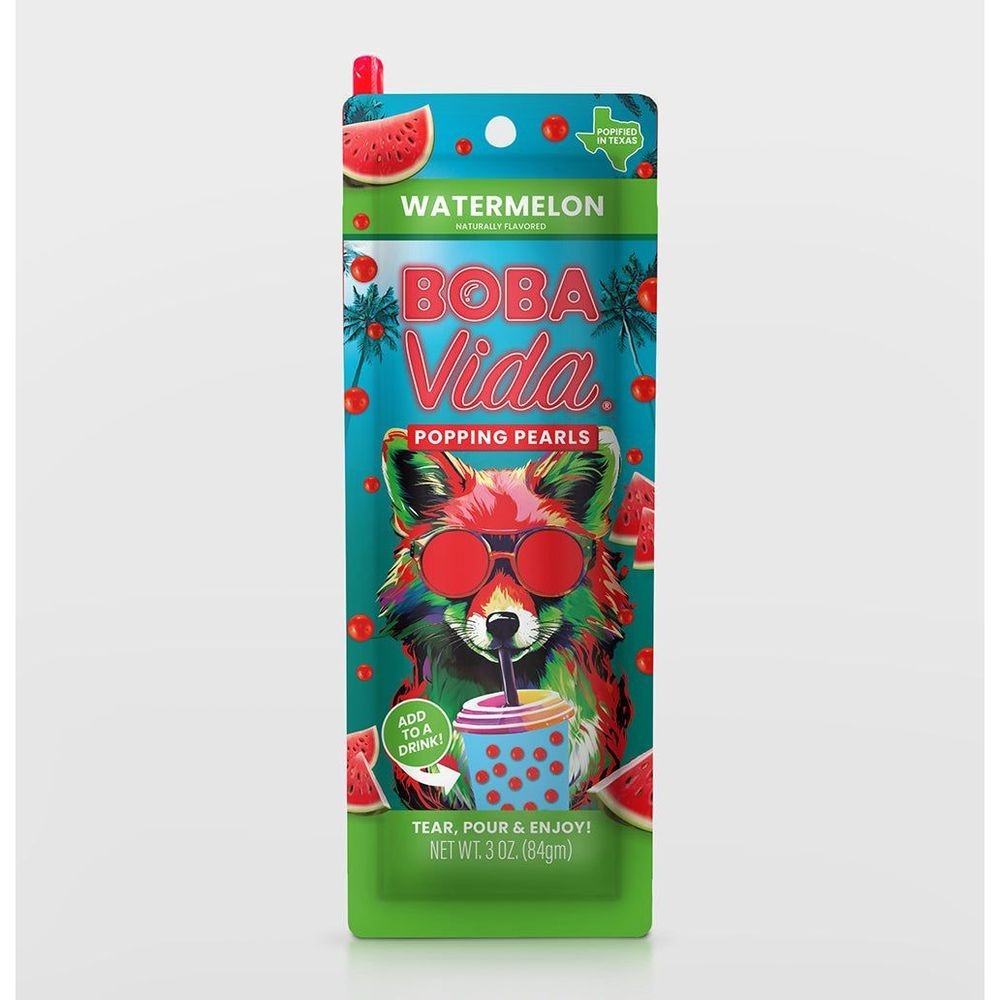 BobaVida Dark Watermelon Juicy Popping Boba, 3 Ounce -- 10 per case