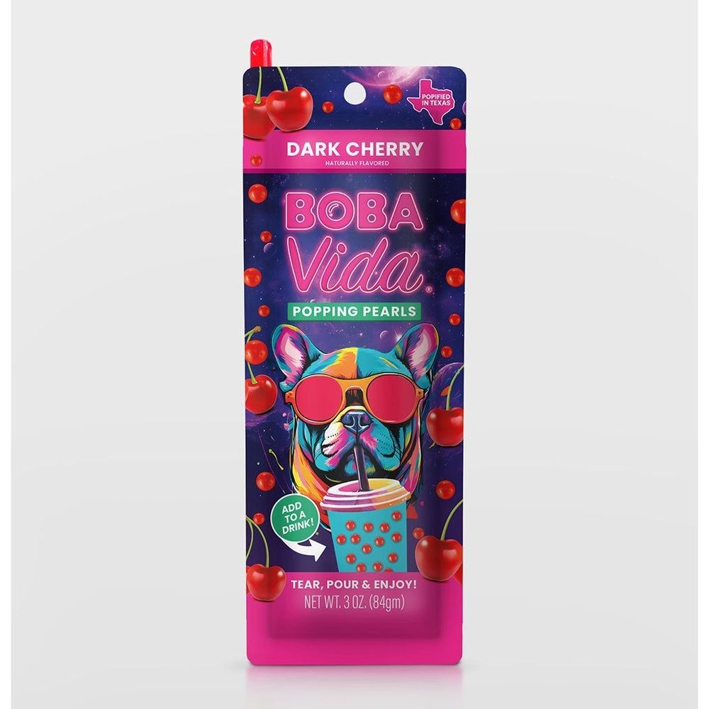 BobaVida Dark Cherry Popping Boba, 3 Ounce -- 10 per case