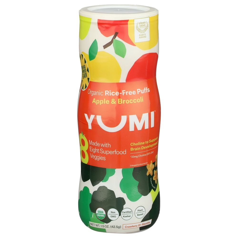 Yumi Organic Apple and Broccoli Puffs, 1.5 Ounce -- 6 per case