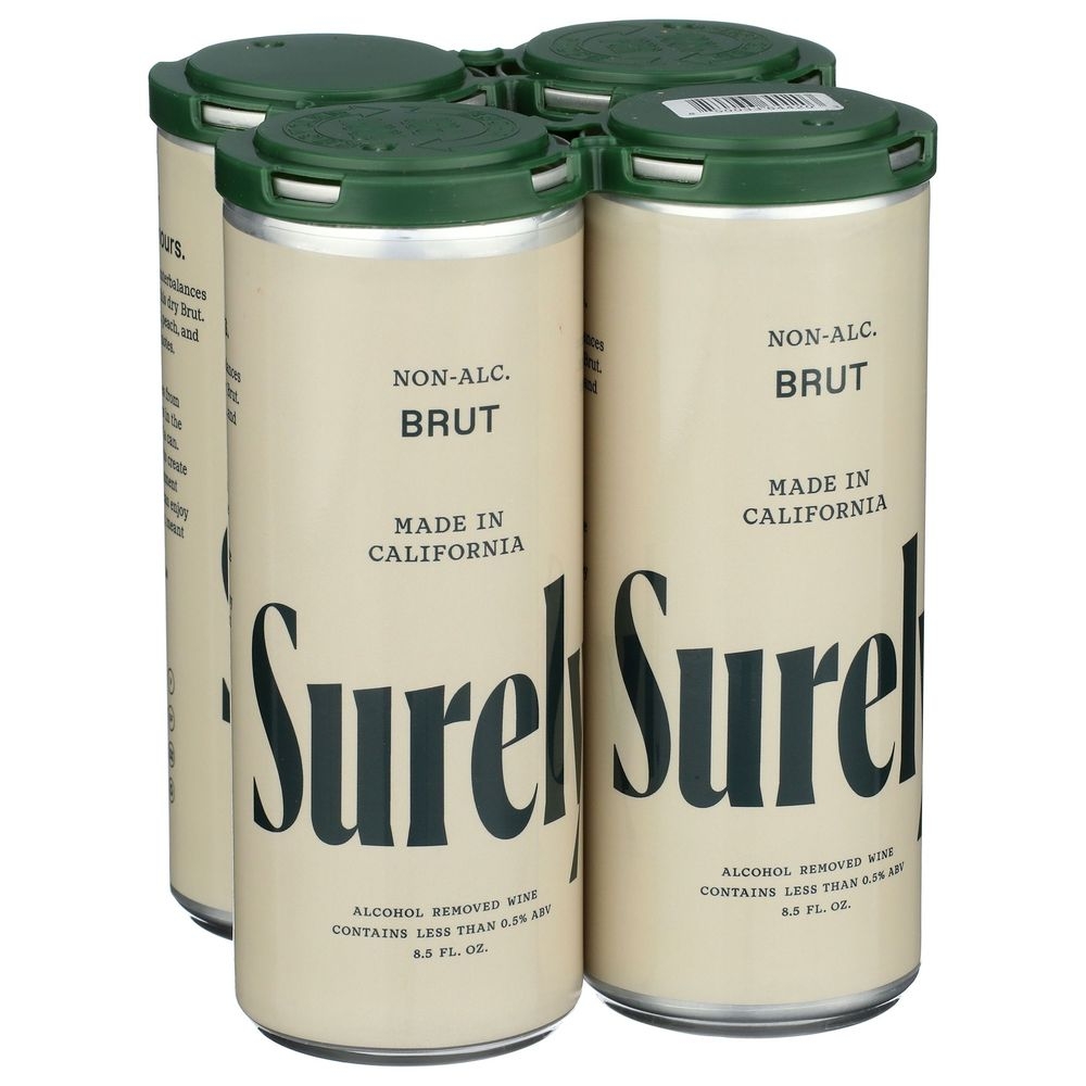 Surely Non Alcoholic Sparkling Brut, 34 Fluid Ounce Can -- 6 per case