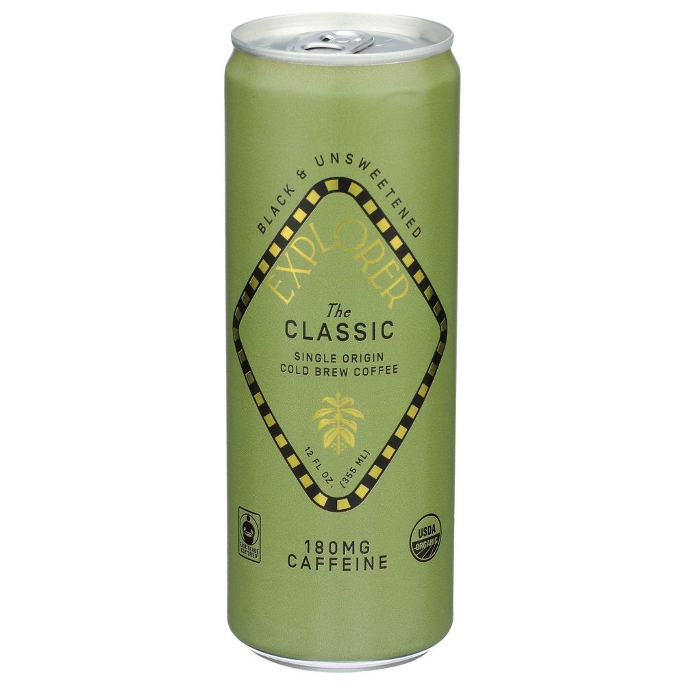Explorer The Classic Unsweetened Cold Brew Coffee, 12 Fluid Ounce -- 12 per case