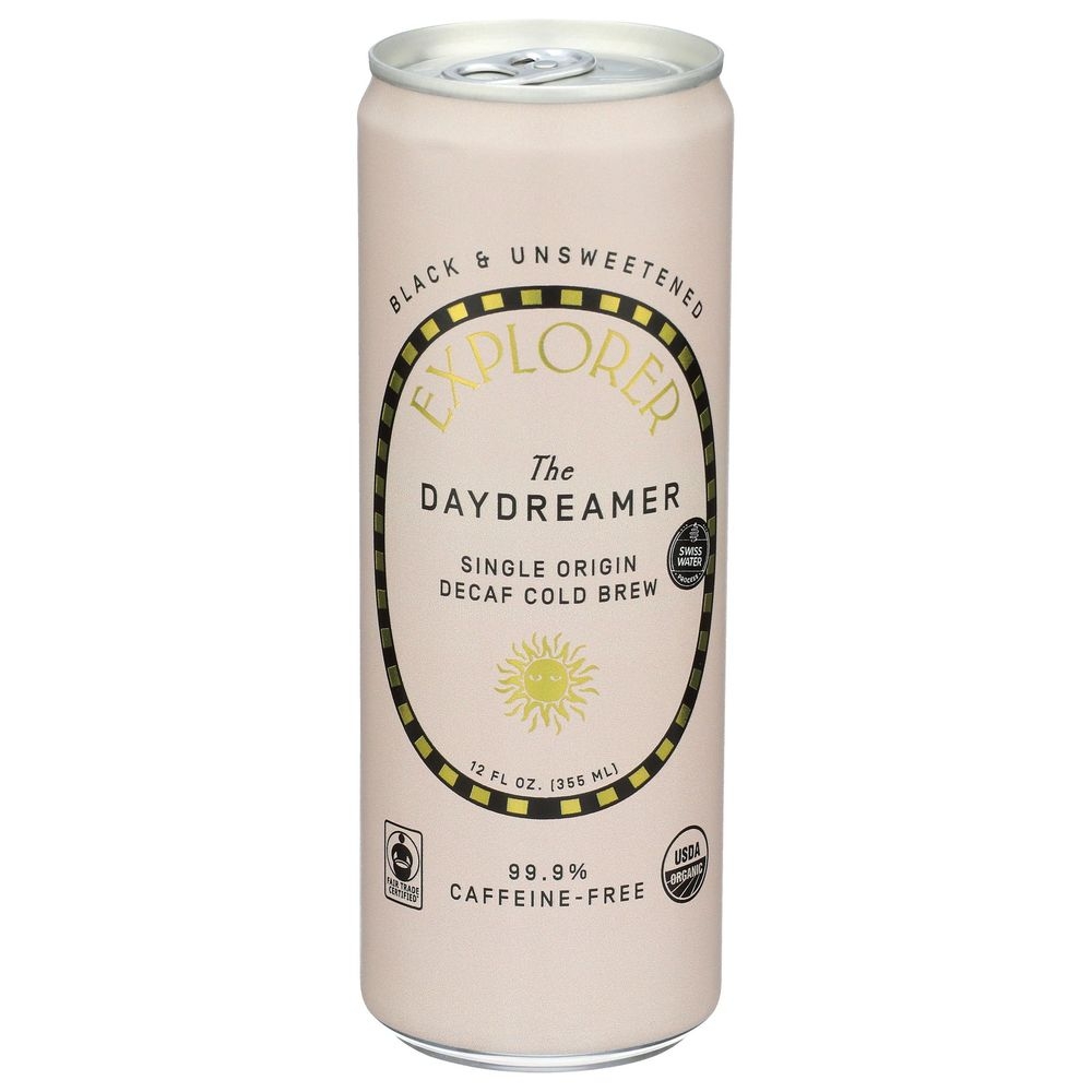 Explorer The Daydreamer Unsweetened Decaf Cold Brew Coffee, 12 Fluid Ounce -- 12 per case