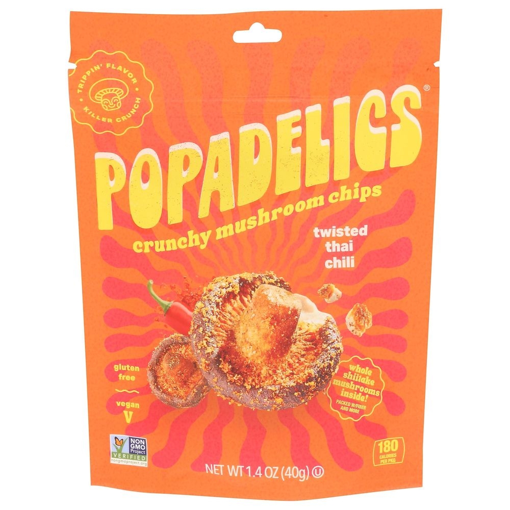 Popadelics Twisted Thai Chili Mushroom Chips, 1.4 Ounce -- 6 per case