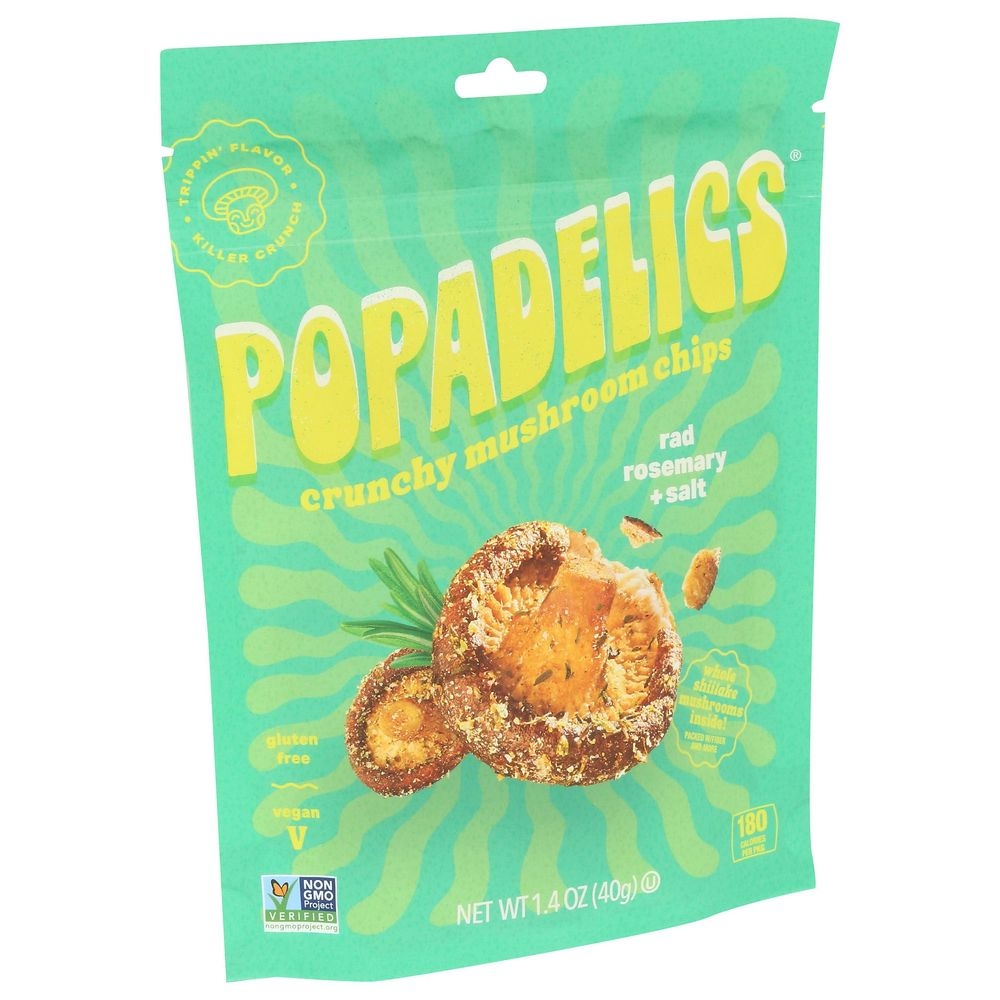 Popadelics Rad Rosemary and Salt Crunchy Mushroom Chips, 1.4 Ounce -- 6 per case