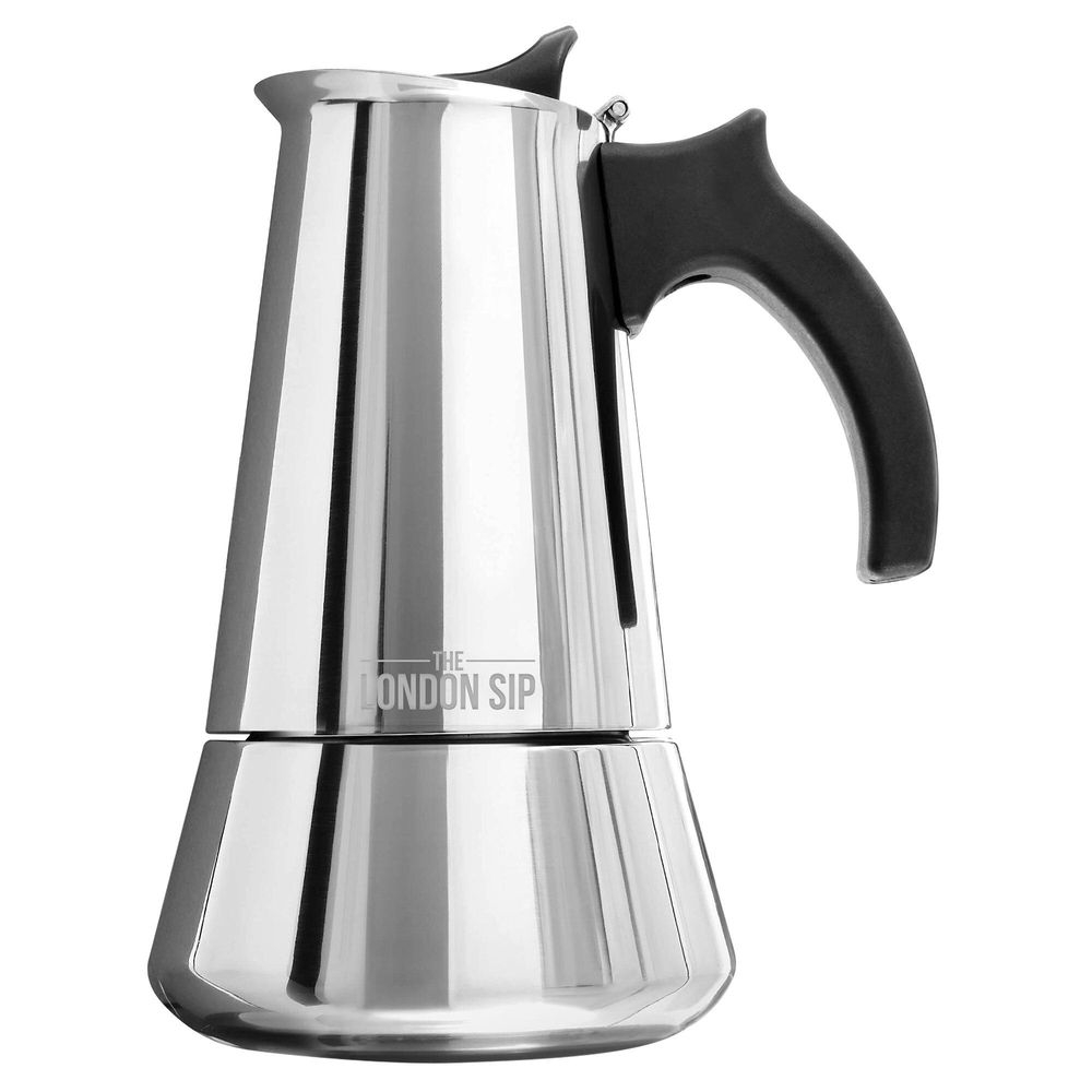 London Sip Stainless Steel Silver Stovetop 6 Cup Espresso Maker