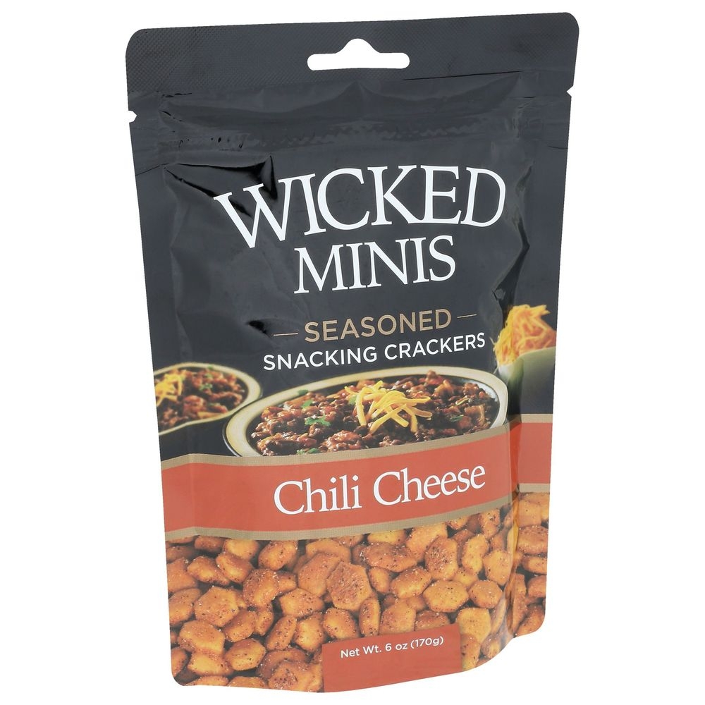 Wicked Minis Chili Cheese Seasoned Oyster Crackers, 6 Ounce -- 6 per case