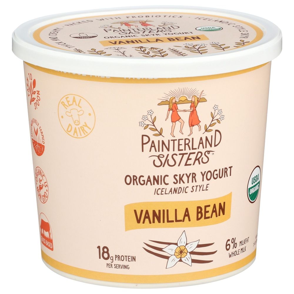 Painter Land Sisters Organic Vanilla Bean Skyr Yogurt, 24 Ounce -- 6 per case.