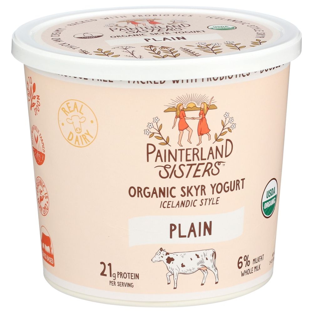 Painter Land Sisters Organic Plain Skyr Yogurt, 24 Ounce -- 6 per case.