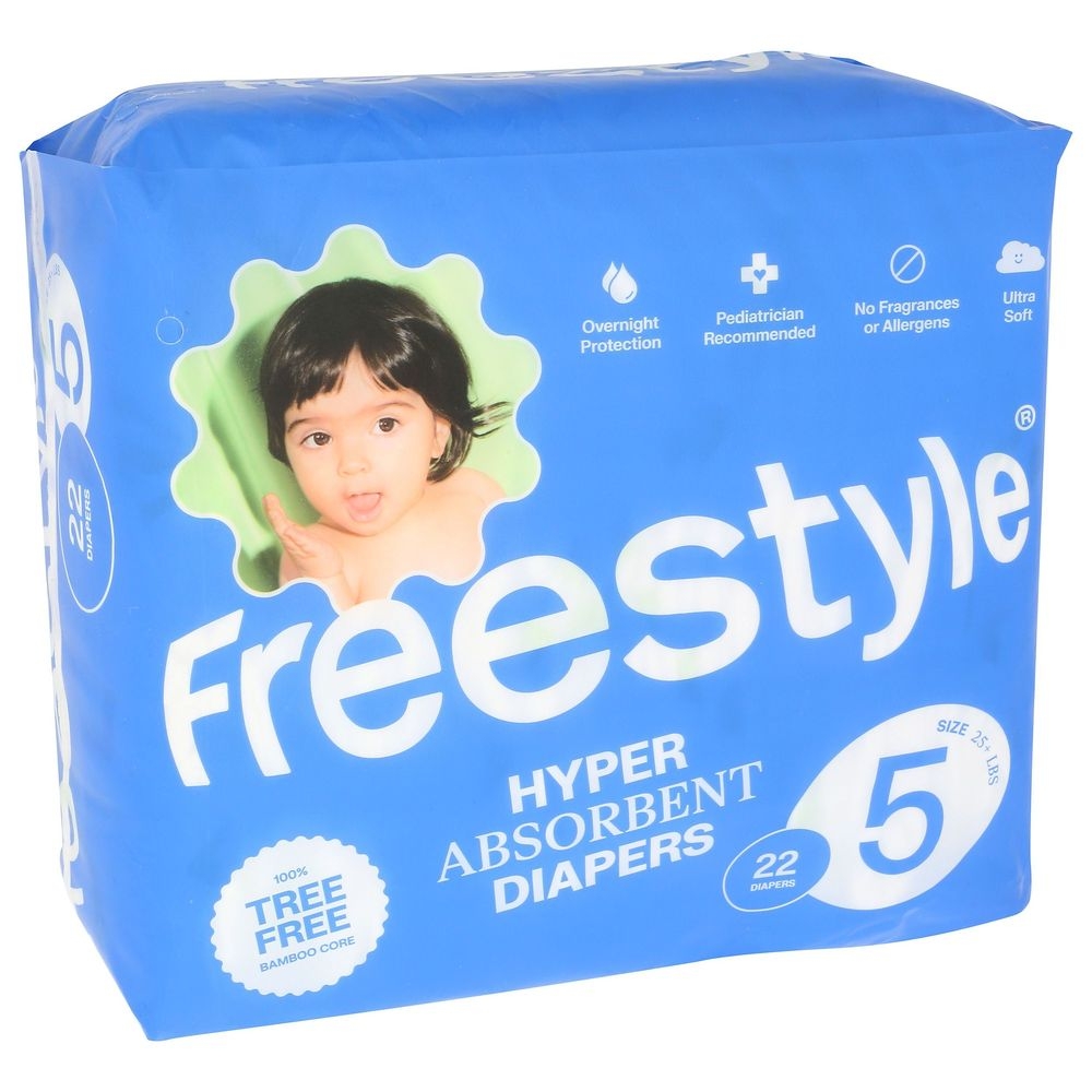Freestyle Size 5 Hyper Absorbent Baby Diaper, 22 count -- 6 per case