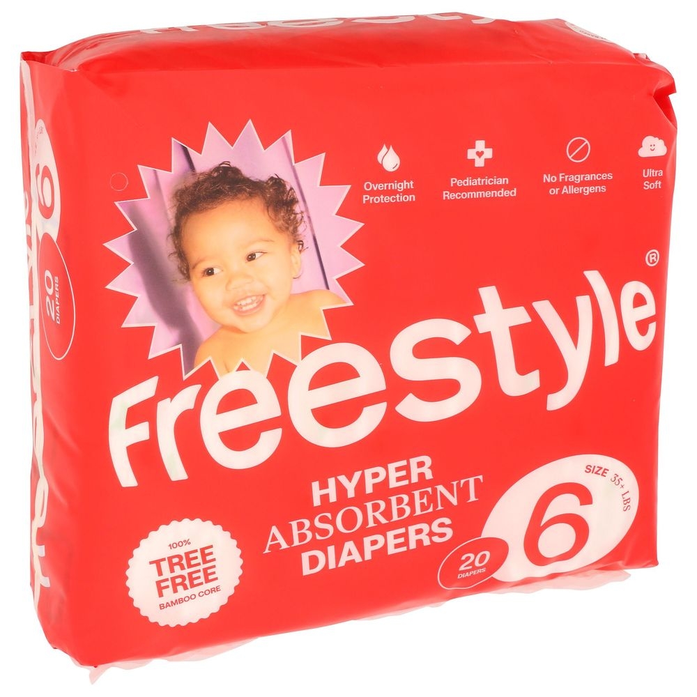 Freestyle Size 6 Hyper Absorbent Baby Diaper, 20 count -- 6 per case