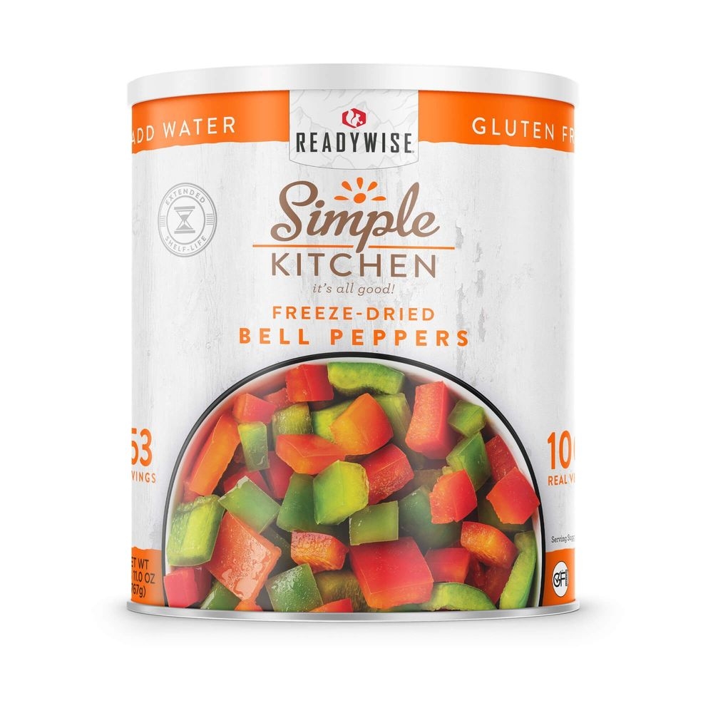 Simple Kitchen Dehydrated Red and Green Bell Peppers, 153 Servings -- 6 per case
