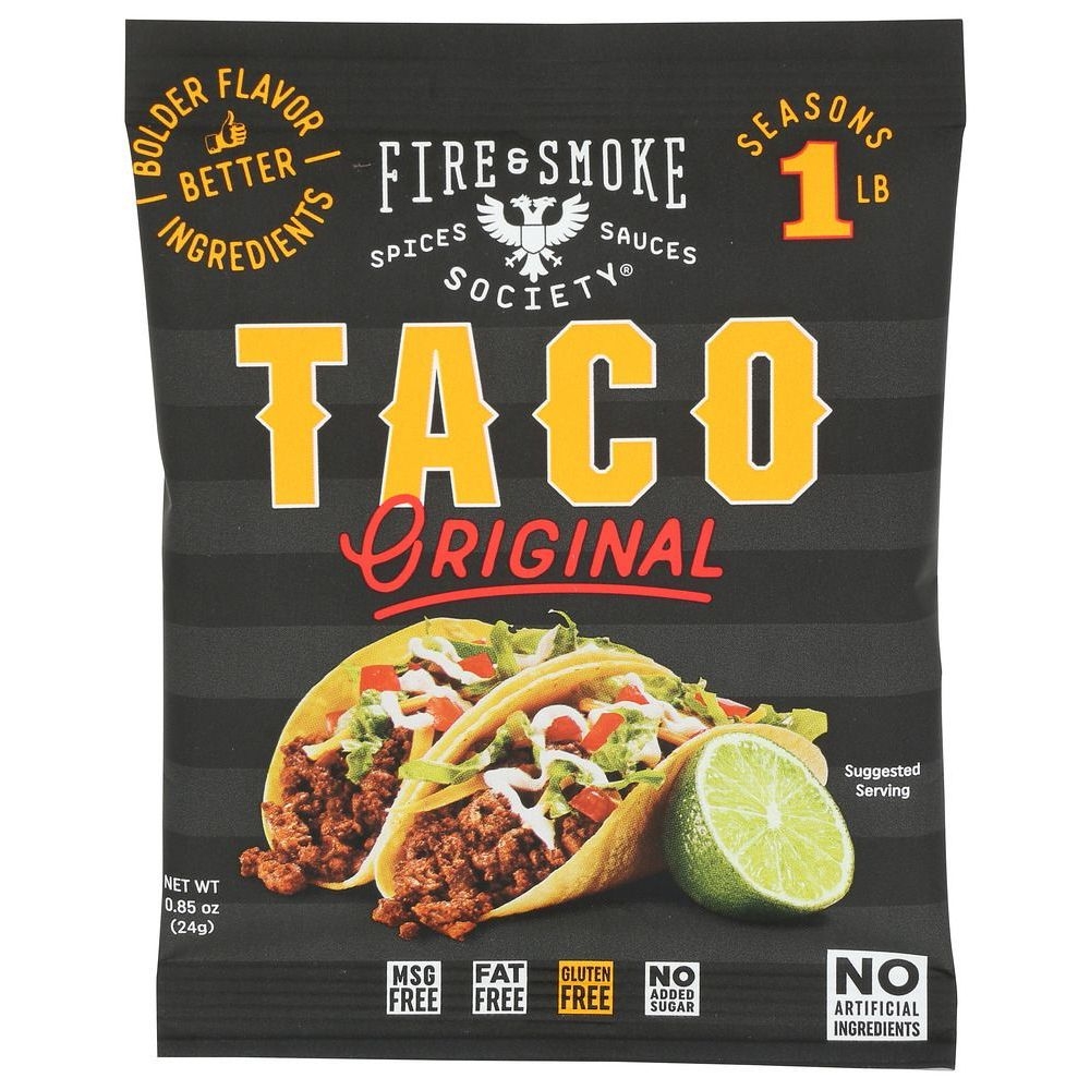 Fire and Smoke Original Taco Seasoning, 0.08 Ounce -- 12 per case
