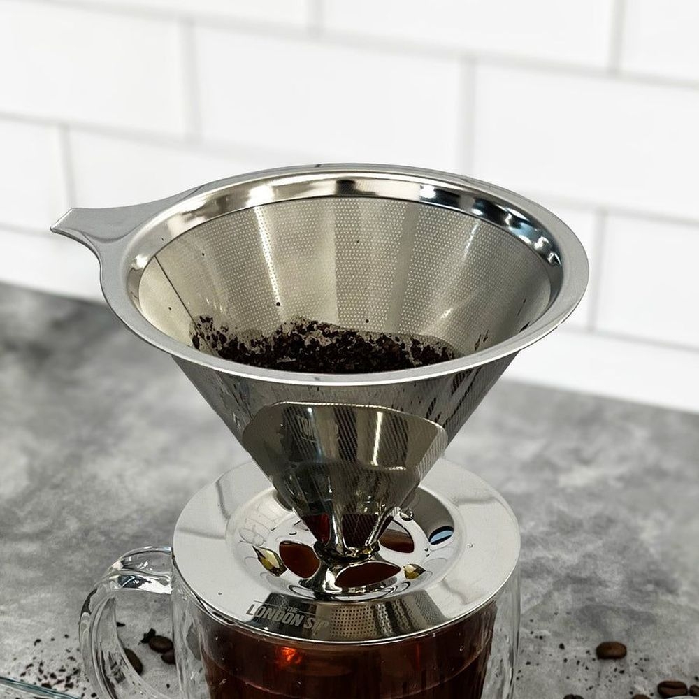London Sip 1-4 Cup Stainless Steel Reusable Filter and Coffee Dripper