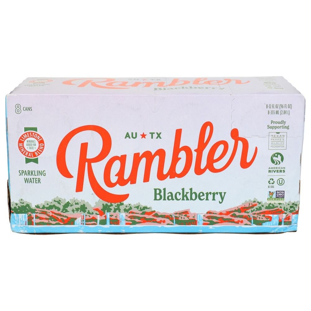 Rambler Blackberry Sparkling Water, 96 Fluid Ounce -- 3 per case