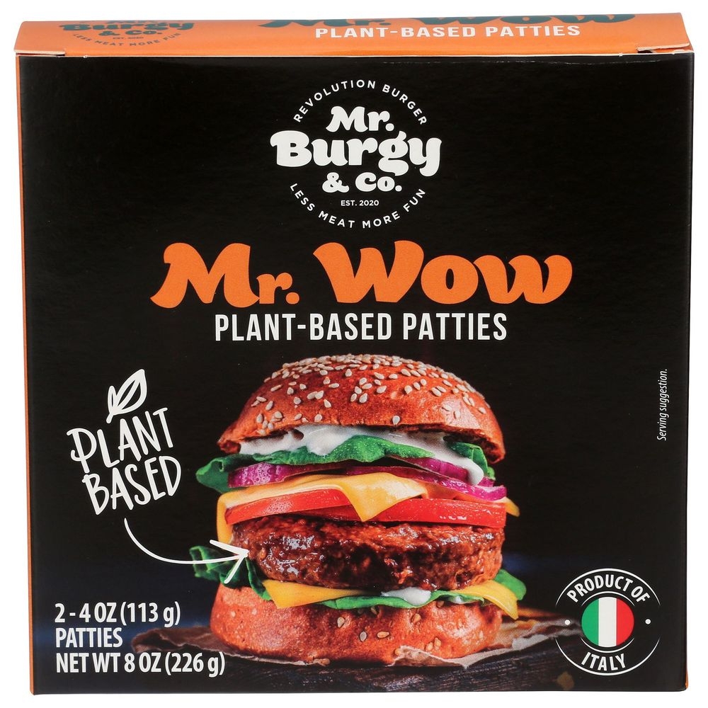 Mr Burgy Mr. Wow Plant-Based Patties, 8 Ounce -- 6 per case