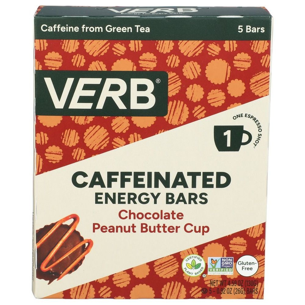 Verb Chocolate Peanut Butter Cup Caffeinated Energy Bar, 4.59 Ounce -- 6 per case