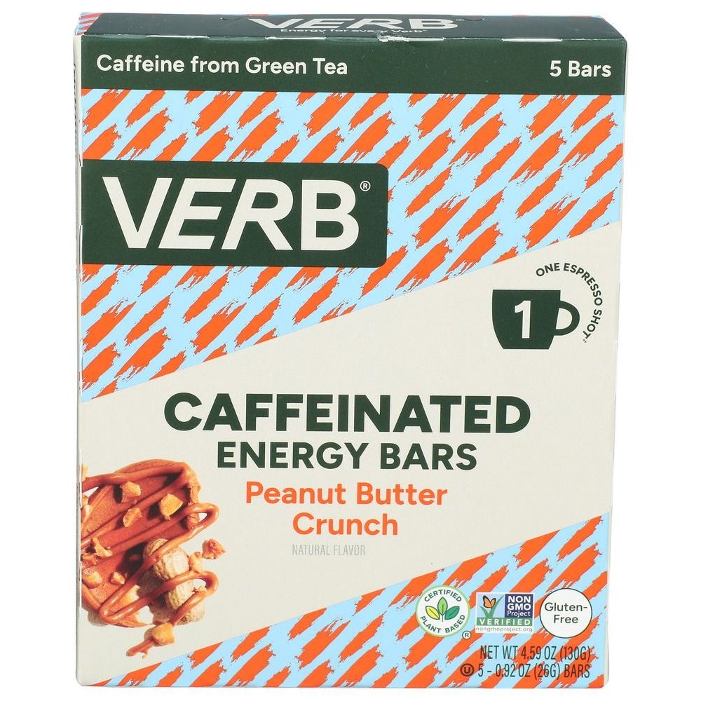 Verb Peanut Butter Crunch Caffeinated Energy Bar, 4.59 Ounce -- 6 per case